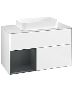 Villeroy und Boch Finion Villeroy und Boch Finion F651HGGF 100x60.3x50.1cm, shelf left Midnight Blue Matt Lacquer , Glossy white lacquer
