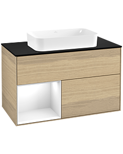 Villeroy und Boch Finion Villeroy und Boch Finion F652GFPC 100x60.3x50.1cm, shelf left Glossy white lacquer, Oak Veneer
