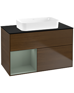 Villeroy und Boch Finion Villeroy und Boch F652GMGN 100x60.3x50.1cm, étagère à gauche Olive Matt Lacquer , placage Olive Matt Lacquer