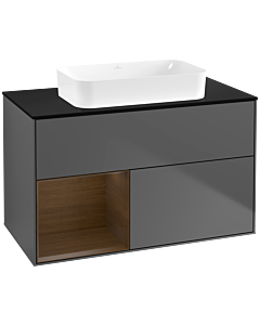 Villeroy und Boch Finion Villeroy und Boch Finion F652GNGK 100x60.3x50.1cm, shelf on the left walnut veneer, anthracite matt