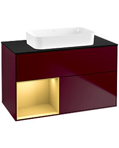 Villeroy und Boch Finion Villeroy und Boch F652HFHB 100x60.3x50.1cm, étagère gauche or mat, Peony Matt