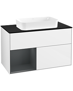 Villeroy und Boch Finion Villeroy und Boch Finion F652HGGF 100x60.3x50.1cm, shelf left Midnight Blue Matt Lacquer , Glossy white lacquer