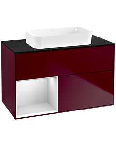 Villeroy und Boch Finion Villeroy und Boch F652MTHB 100x60.3x50.1cm, étagère gauche laqué blanc mat, Peony Matt