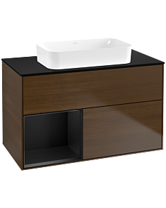 Villeroy und Boch Finion Villeroy und Boch Finion F652PDGN 100x60.3x50.1cm, shelf left black matt lacquer, walnut veneer