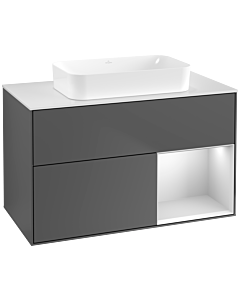 Villeroy und Boch Finion Villeroy und Boch Finion F661MTGK 100x60.3x50.1cm, shelf on the right white matt lacquer, anthracite matt