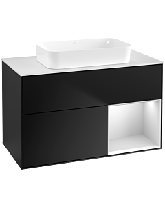 Villeroy und Boch Finion Villeroy und Boch Finion F661MTPD 100x60.3x50.1cm, shelf on the right white matt lacquer, black matt lacquer
