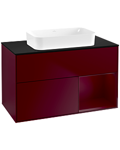 Villeroy und Boch Finion Waschtischunterschrank F662HBHB 100x60,3x50,1cm, Regal rechts Peony, Peony Matt