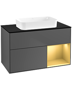 Villeroy und Boch Finion Villeroy und Boch Finion F662HFGK 100x60.3x50.1cm, shelf on the right gold matt, anthracite matt