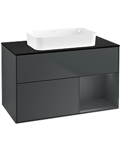 Villeroy und Boch Finion Waschtischunterschrank F662HGHG 100x60,3x50,1cm, Regal rechts Midnight Blue Matt Lacquer, Midnight Blue Matt Lacquer