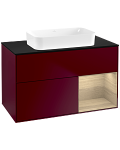 Villeroy und Boch Finion Villeroy und Boch F662PCHB 100x60.3x50.1cm, étagère à droite Oak Veneer , Peony Matt