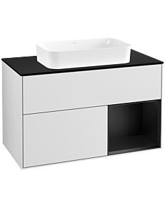 Villeroy und Boch Finion Villeroy und Boch Finion F662PDMT 100x60.3x50.1cm, shelf on the right black matt lacquer, white matt lacquer