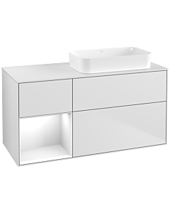 Villeroy und Boch Finion Villeroy und Boch Finion F681GFMT 120x60.3x50.1cm, shelf on the left Glossy white lacquer, white matt lacquer