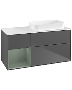 Villeroy und Boch Finion Villeroy und Boch Finion F681GMGK 120x60.3x50.1cm, shelf left Olive Matt Lacquer , anthracite matt