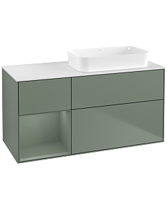 Villeroy und Boch Finion Villeroy und Boch F681GMGM 120x60.3x50.1cm, étagère à gauche Olive Matt Lacquer , Olive Matt Lacquer