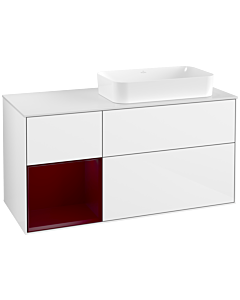 Villeroy und Boch Finion Villeroy und Boch Finion F681HBGF 120x60.3x50.1cm, shelf left Peony , Glossy white lacquer
