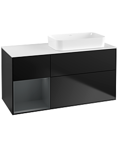 Villeroy und Boch Finion Villeroy und Boch Finion F681HGPD 120x60.3x50.1cm, shelf left Midnight Blue Matt Lacquer , black matt lacquer