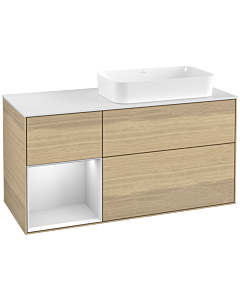 Villeroy und Boch Finion Villeroy und Boch Finion F681MTPC 120x60.3x50.1cm, shelf left white matt lacquer, Oak Veneer