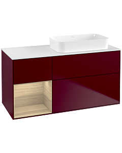 Villeroy und Boch Finion Villeroy und Boch F681PCHB 120x60.3x50.1cm, étagère à gauche Oak Veneer , Peony Matt