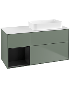 Villeroy und Boch Finion Villeroy und Boch Finion F681PDGM 120x60.3x50.1cm, shelf left black matt lacquer, Olive Matt Lacquer