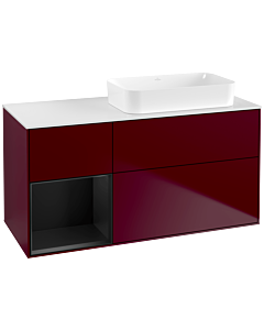 Villeroy und Boch Finion Villeroy und Boch Finion F681PDHB 120x60.3x50.1cm, shelf left black matt lacquer, Peony Matt