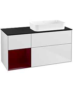 Villeroy und Boch Finion Waschtischunterschrank F682HBMT 120x60,3x50,1cm, Regal links Peony, White matt lacquer