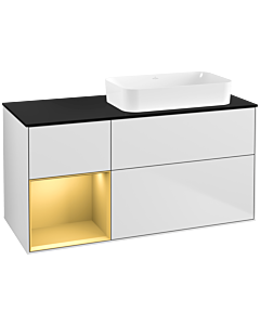 Villeroy und Boch Finion Villeroy und Boch Finion F682HFMT 120x60.3x50.1cm, shelf left gold matt, white matt lacquer