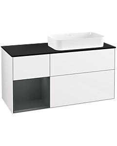 Villeroy und Boch Finion Villeroy und Boch Finion F682HGGF 120x60.3x50.1cm, shelf left Midnight Blue Matt Lacquer , Glossy white lacquer