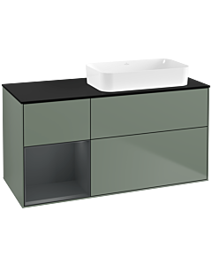 Villeroy und Boch Finion Villeroy und Boch F682HGGM 120x60.3x50.1cm, étagère à gauche Midnight Blue Matt Lacquer , Olive Matt Lacquer