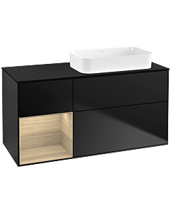 Villeroy und Boch Finion Villeroy und Boch F682PCPD 120x60.3x50.1cm, étagère à gauche Oak Veneer , laqué noir mat