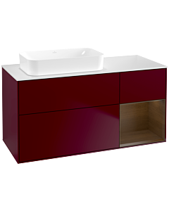 Villeroy und Boch Finion Villeroy und Boch F691GNHB 120x60.3x50.1cm, étagère à droite placage noyer, Peony Matt