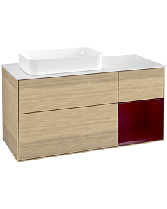 Villeroy und Boch Finion Waschtischunterschrank F691HBPC 120x60,3x50,1cm, Regal rechts Peony, Oak Veneer