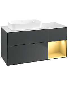 Villeroy und Boch Finion Villeroy und Boch F691HFHG 120x60.3x50.1cm, étagère droite or mat, Midnight Blue Matt Lacquer