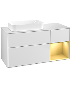 Villeroy und Boch Finion Villeroy und Boch Finion F691HFMT 120x60.3x50.1cm, shelf on the right gold matt, white matt lacquer