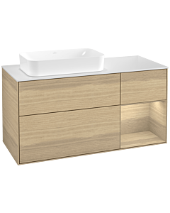 Villeroy und Boch Finion Waschtischunterschrank F691PCPC 120x60,3x50,1cm, Regal rechts Oak Veneer, Oak Veneer
