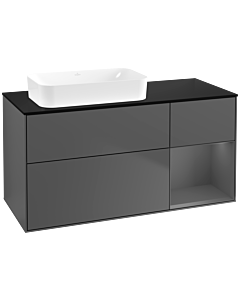 Villeroy und Boch Finion Waschtischunterschrank F692GKGK 120x60,3x50,1cm, Regal rechts Anthracite matt, Anthracite matt