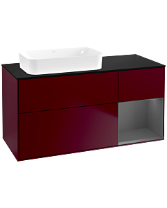 Villeroy und Boch Finion Waschtischunterschrank F692GKHB 120x60,3x50,1cm, Regal rechts Anthracite matt, Peony Matt