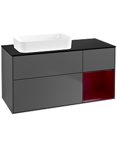 Villeroy und Boch Finion Villeroy und Boch F692HBGK 120x60.3x50.1cm, étagère à droite Peony , anthracite mat