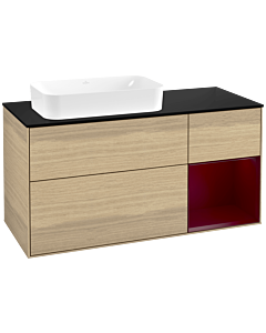 Villeroy und Boch Finion Waschtischunterschrank F692HBPC 120x60,3x50,1cm, Regal rechts Peony, Oak Veneer
