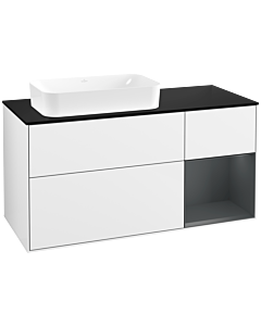 Villeroy und Boch Finion Villeroy und Boch F692HGGF 120x60.3x50.1cm, étagère à droite Midnight Blue Matt Lacquer , laqué blanc brillant