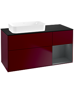 Villeroy und Boch Finion Villeroy und Boch F692HGHB 120x60.3x50.1cm, étagère à droite Midnight Blue Matt Lacquer , Peony Matt