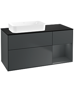 Villeroy und Boch Finion Waschtischunterschrank F692HGHG 120x60,3x50,1cm, Regal rechts Midnight Blue Matt Lacquer, Midnight Blue Matt Lacquer