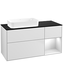 Villeroy und Boch Finion Villeroy und Boch F692MTMT 120x60.3x50.1cm, étagère à droite laqué blanc mat, laqué blanc mat