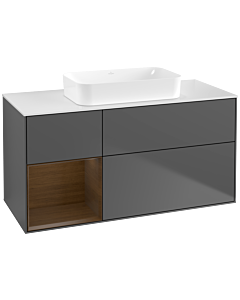 Villeroy und Boch Finion Villeroy und Boch Finion F701GNGK 120x60.3x50.1cm, shelf left walnut veneer, anthracite matt