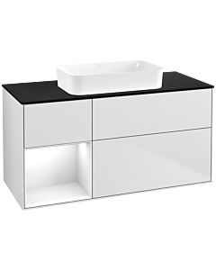 Villeroy und Boch Finion Villeroy und Boch Finion F702GFMT 120x60.3x50.1cm, shelf left glossy white lacquer, white matt lacquer