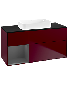 Villeroy und Boch Finion Villeroy und Boch F702GKHB 120x60.3x50.1cm, étagère gauche anthracite mat, Peony Matt