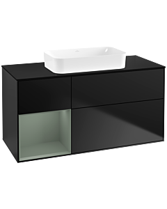 Villeroy und Boch Finion Villeroy und Boch Finion F702GMPD 120x60.3x50.1cm, shelf left Olive Matt Lacquer , black matt lacquer