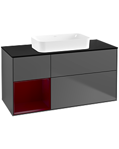 Villeroy und Boch Finion Villeroy und Boch F702HBGK 120x60.3x50.1cm, étagère à gauche Peony , anthracite mat