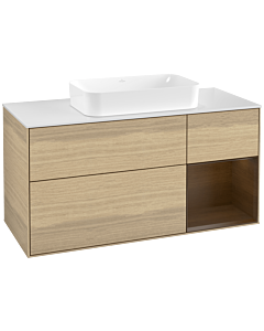 Villeroy und Boch Finion Villeroy und Boch F711GNPC 120x60,3x50,1cm, étagère droite placage noyer, Oak Veneer