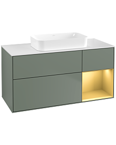 Villeroy und Boch Finion Villeroy und Boch F711HFGM 120x60.3x50.1cm, étagère droite or mat, Olive Matt Lacquer