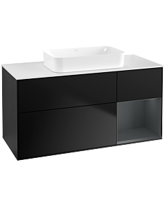 Villeroy und Boch Finion Villeroy und Boch F711HGPD 120x60.3x50.1cm, étagère à droite Midnight Blue Matt Lacquer , laqué noir mat